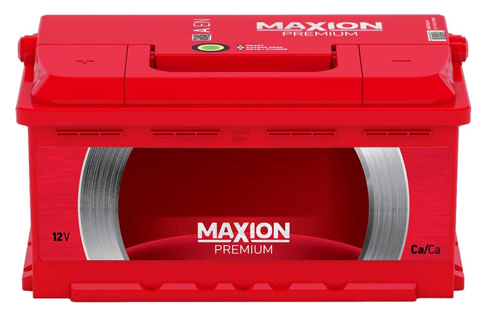 Акумулятор Maxion Premium 75Ач, 750А, 175/276/190, 12V, -/+