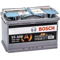 Аккумулятор BOSCH AGM (S5A08) 70Ач, 760А 175/278/190, 12V, +/-