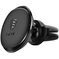 Автодержатель для телефона Baseus Magnetic Air Vent Car Mount Holder with cable clip Black