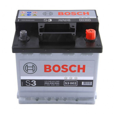 BOSCH (S3002) 45Ач, 400А 175/207/190, 12V, -/+