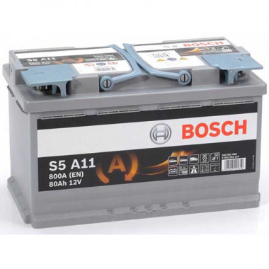 BOSCH AGM (S5A11) 80Ач, 800А 175/315/190, 12V, -/+