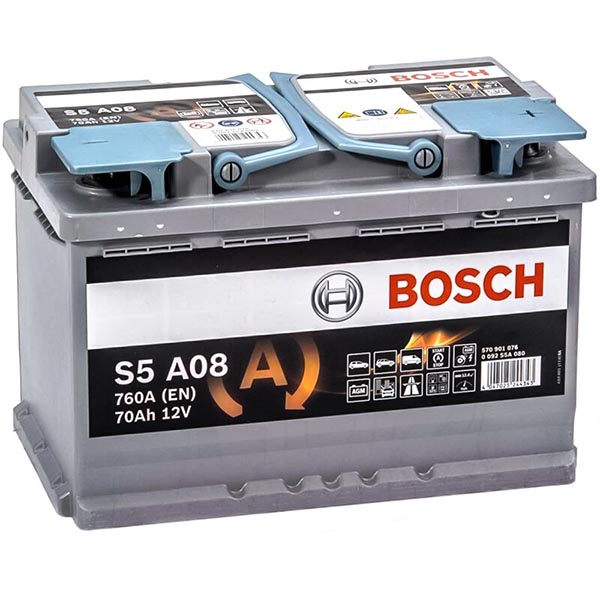 Акумулятор BOSCH AGM (S5A08) 70Ач, 760А, 175/278/190, 12V, +/-