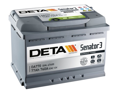Аккумулятор DETA SENATOR 3 75Ач, 630А, 170/272/225, 12V, +/-