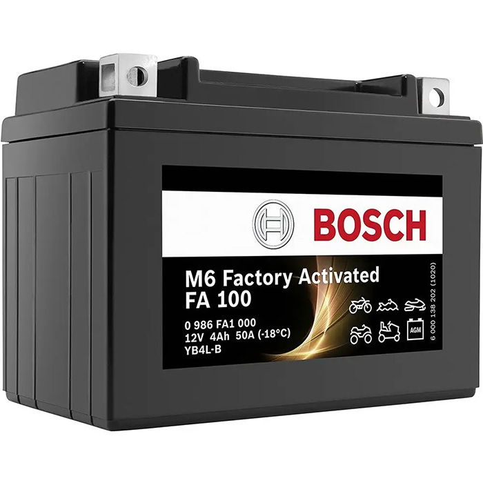 Аккумулятор BOSCH (FA100) 4Ач, 55А, 70/120/92, 12V, -/+