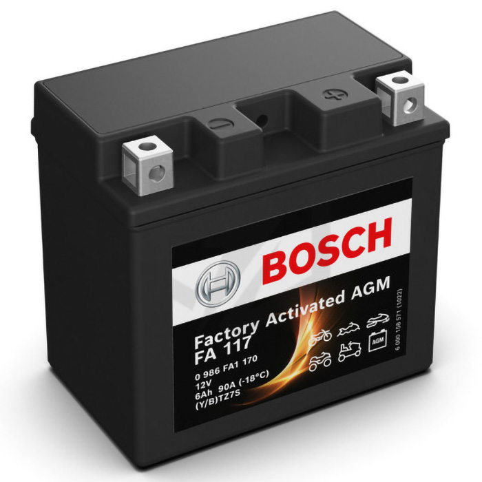 Аккумулятор BOSCH (FA117) 6Ач, 90А, 70/113/105, 12V, -/+