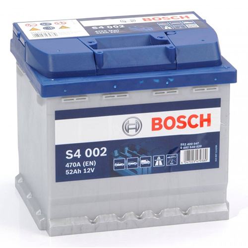 Аккумулятор BOSCH (S4002) 52Ач, 470А, 175/207/190, 12V, -/+