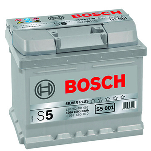 Аккумулятор BOSCH (S5001) 52Ач, 520А, 175/207/175, 12V, -/+