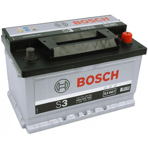 Аккумулятор BOSCH (S3007) 70Ач, 640А, 175/278/175, 12V, -/+