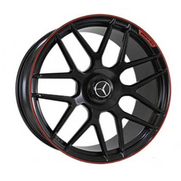 Литые , кованые  диски Replica Forged MR957 21x10,0 PCD5x130 ET33 D84,1 SATIN-BLACK--WITH-RED-STRIP_FO
