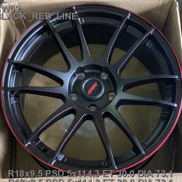 Литые диски Cast Wheels CW52 BLACK_RED_LINE