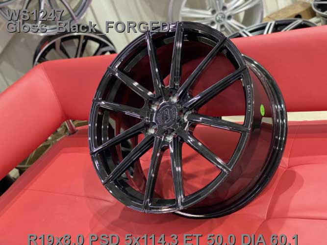 Литые , кованые  диски WS Forged WS1247 19x8,0 PCD5x114,3 ET50 D60,1 Gloss_Black_FORGED
