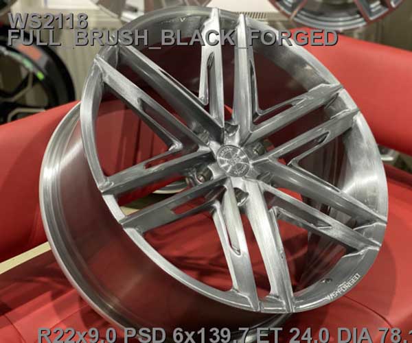 Литые , кованые  диски WS Forged WS2118 22x9,0 PCD6x139,7 ET24 D78,1 FULL_BRUSH_BLACK_FORGED