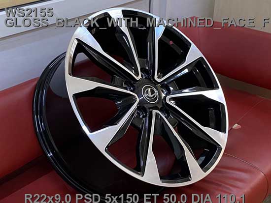 Литые , кованые  диски WS Forged WS2155 22x9,0 PCD5x150 ET50 D110,1 GLOSS_BLACK_WITH_MACHINED_FACE
