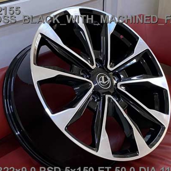 Литые , кованые  диски WS Forged WS2155 22x9,0 PCD5x150 ET50 D110,1 GLOSS_BLACK_WITH_MACHINED_FACE