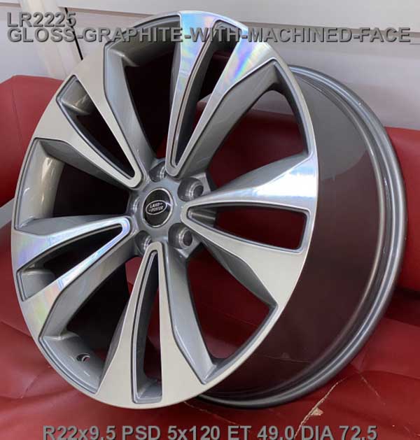 Литые , кованые  диски Replica Forged LR2225 22x9,5 PCD5x120 ET49 D72,5 GLOSS-GRAPHITE-WITH-MACHINED-F