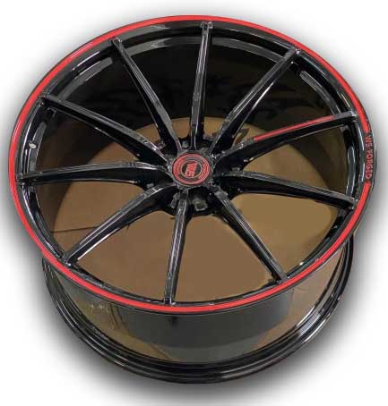 Литые , кованые  диски WS Forged WS2110292 22x10,5 PCD5x112 ET19 D66,5 GLOSS_BLACK_LIP_RED_FORGED