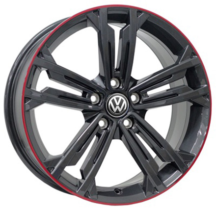 Литые  диски WSP Italy VOLKSWAGEN W471 NAXOS 18x7,5 PCD5x112 ET49 D57,1 ANTHRACITE LIP RED